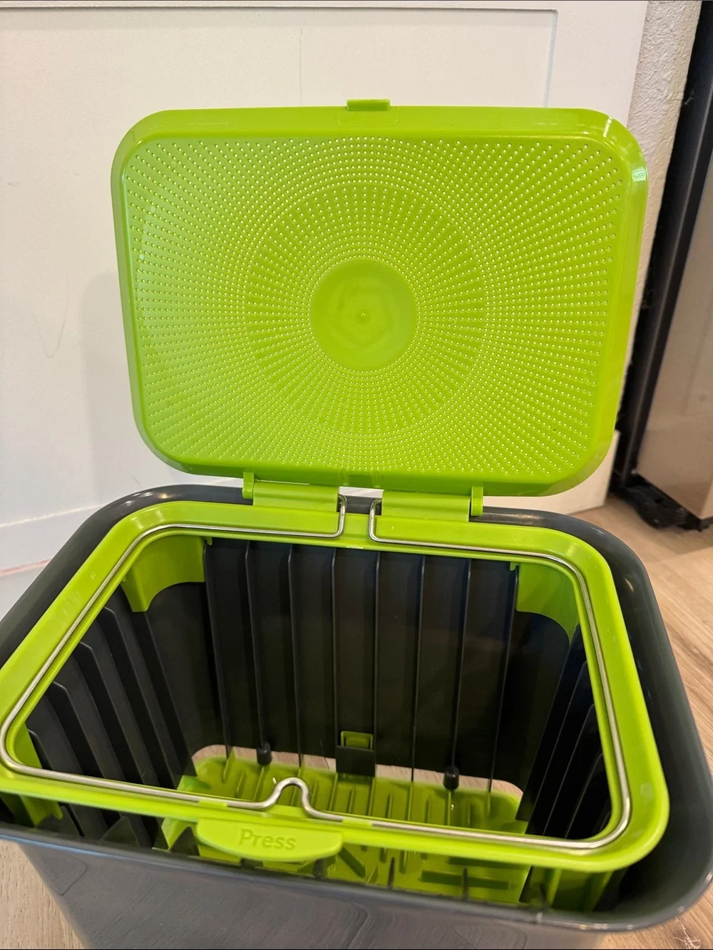 Full Circle - Fresh Air - Gray and Green Kitchen Compost Bin